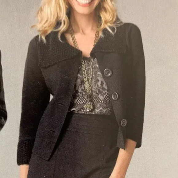 CABI Jackie O Wool Blend Cardigan Sweater Black Women's small Style 502 - Picture 7 of 7